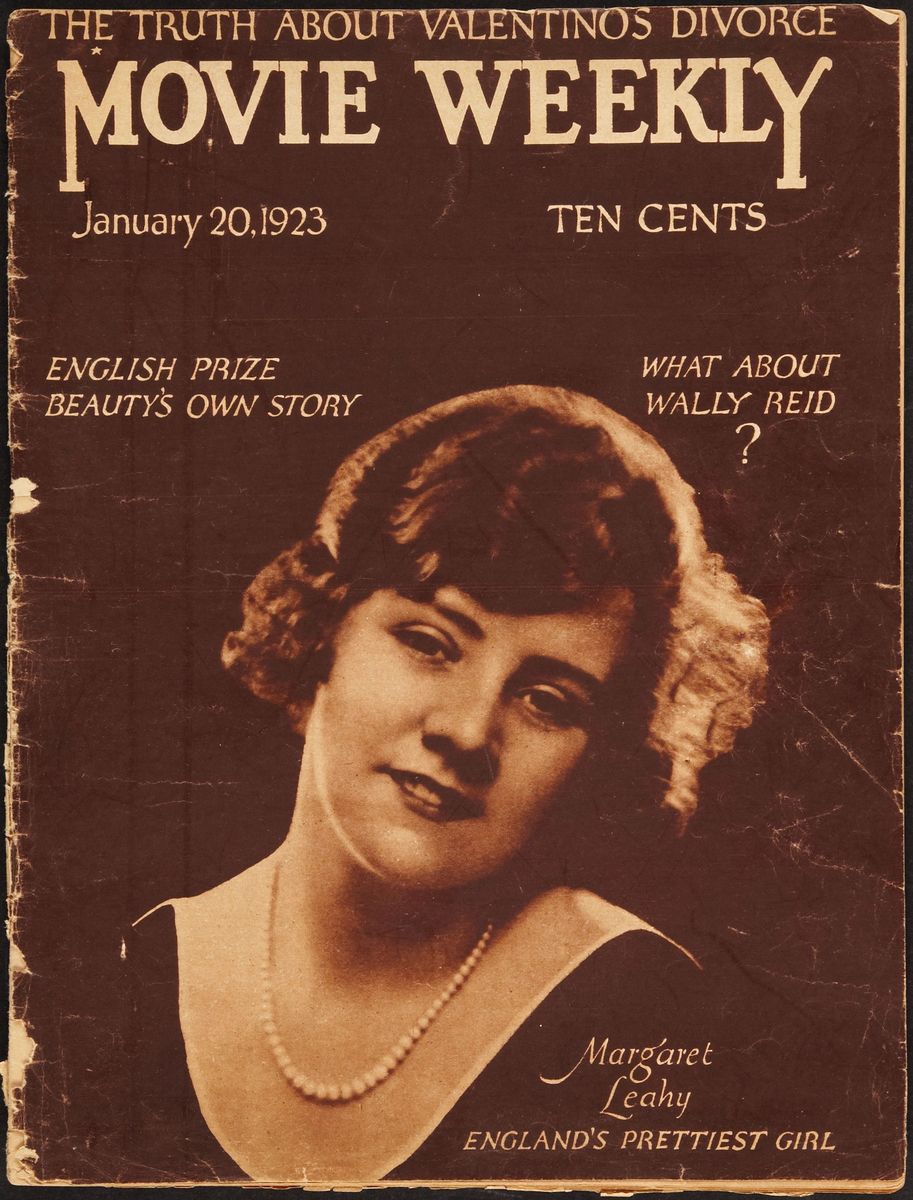 MOVIE WEEKLY magazine side cover 20 January 1923