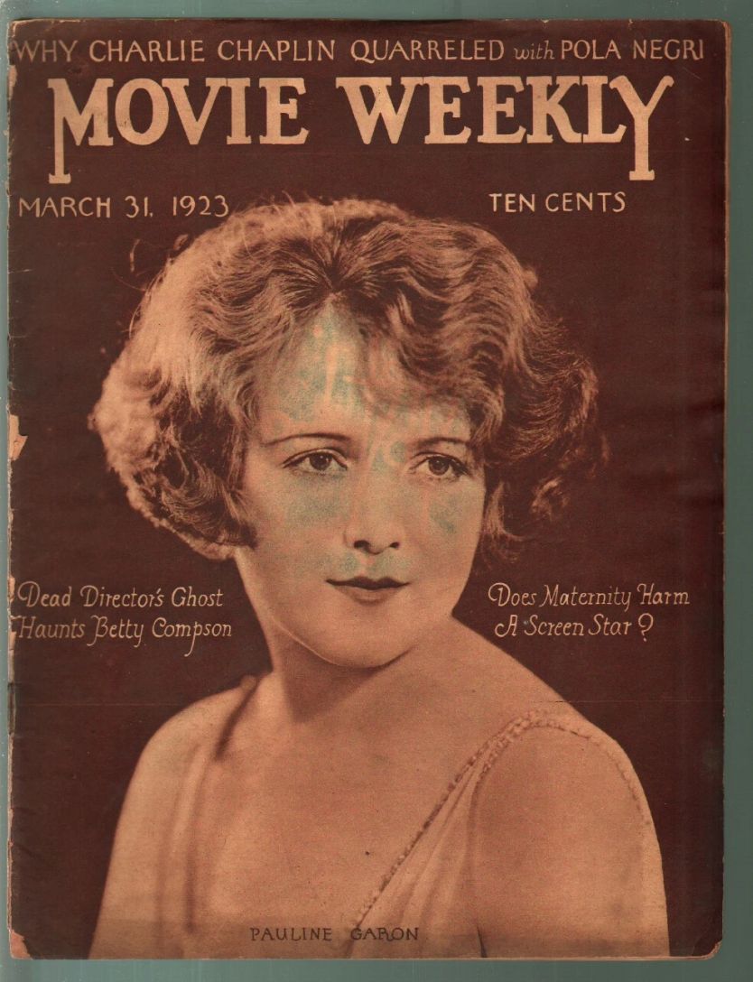 MOVIE WEEKLY magazine cover 31 March 1923