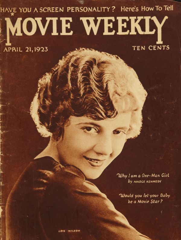 MOVIE WEEKLY magazine side cover 21 April 1923