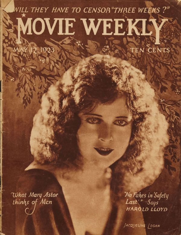 MOVIE WEEKLY magazine side cover 12 May 1923
