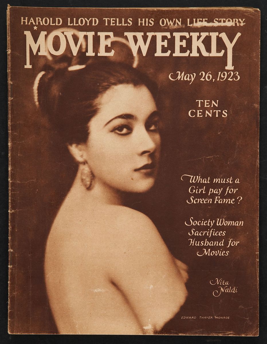 MOVIE WEEKLY magazine side cover 26 May 1923