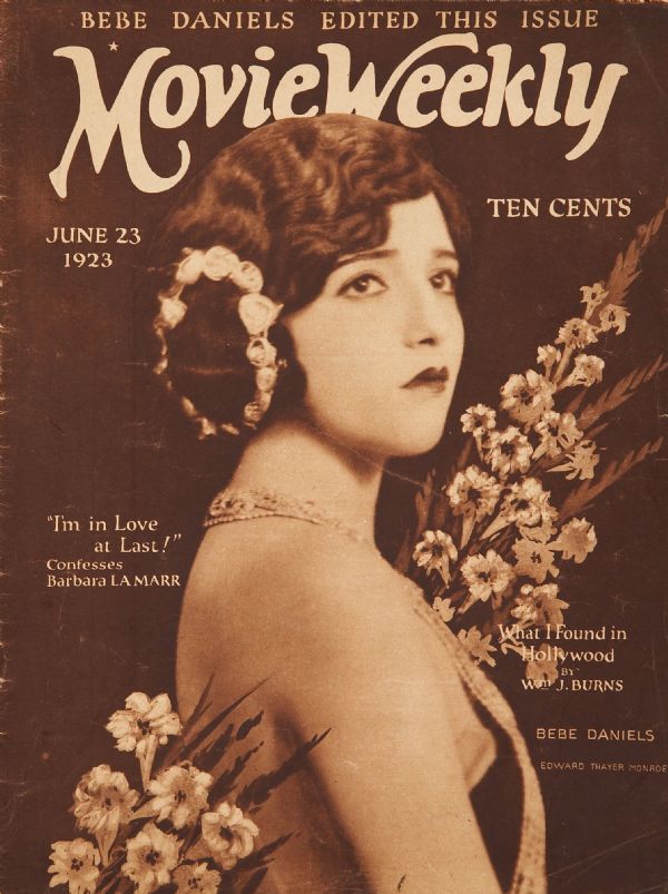 MOVIE WEEKLY magazine side cover 23 June 1923