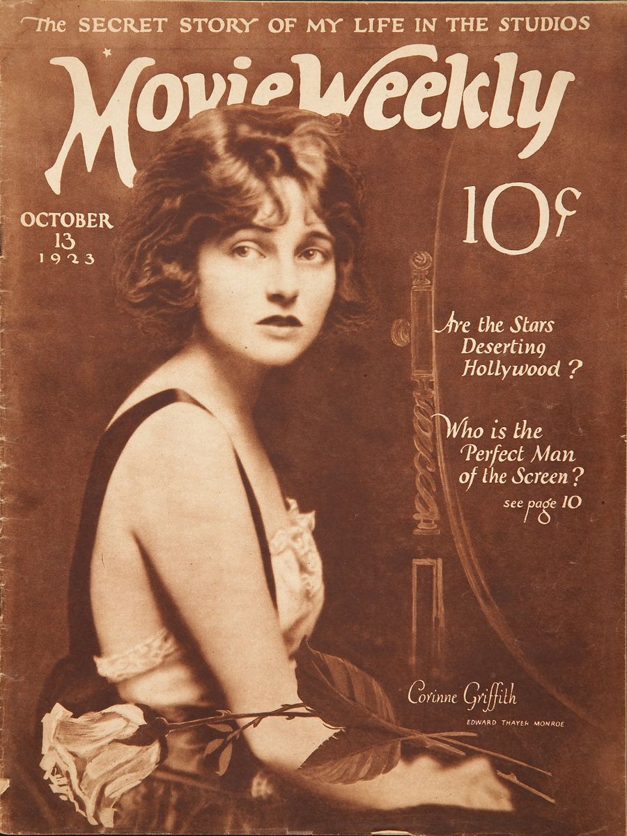 MOVIE WEEKLY magazine side cover 13 October 1923