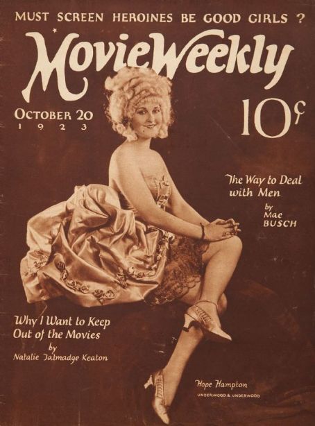 MOVIE WEEKLY magazine side cover 20 October 1923