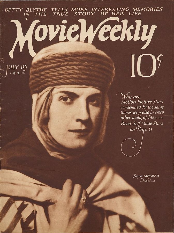 MOVIE WEEKLY magazine side cover 19 July 1924