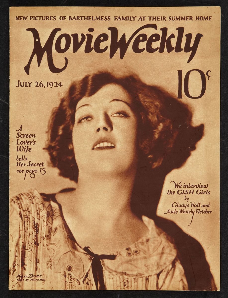 MOVIE WEEKLY magazine side cover 26 July 1924