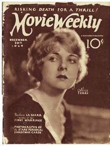 MOVIE WEEKLY magazine side cover 20 December 1924