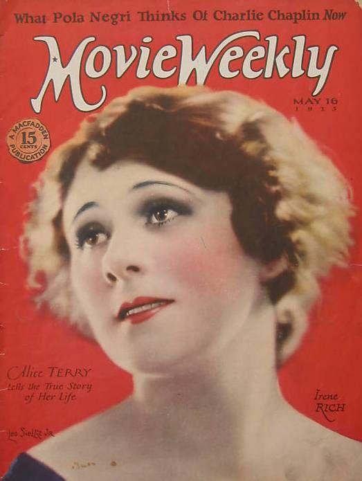 MOVIE WEEKLY magazine side cover 16 May 1925