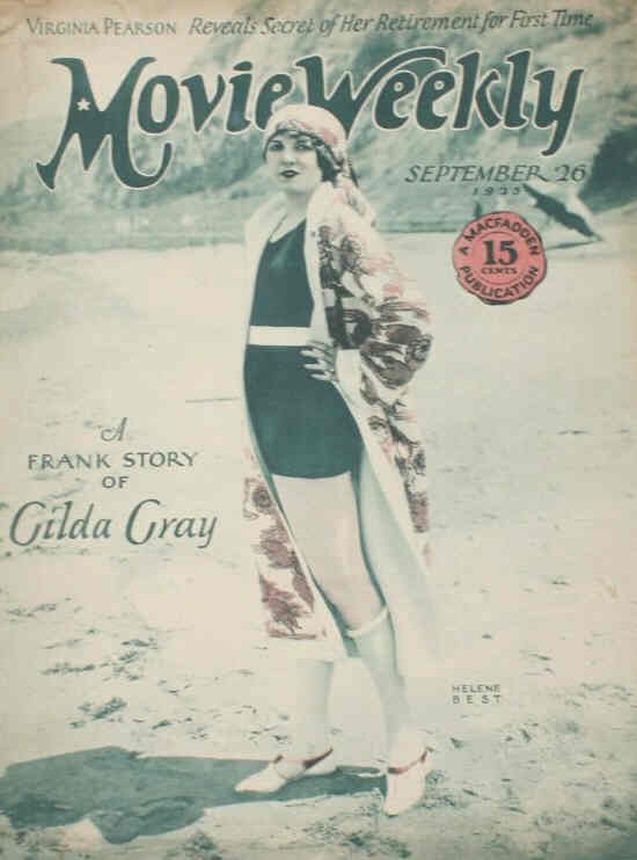 MOVIE WEEKLY magazine side cover 26 September 1925