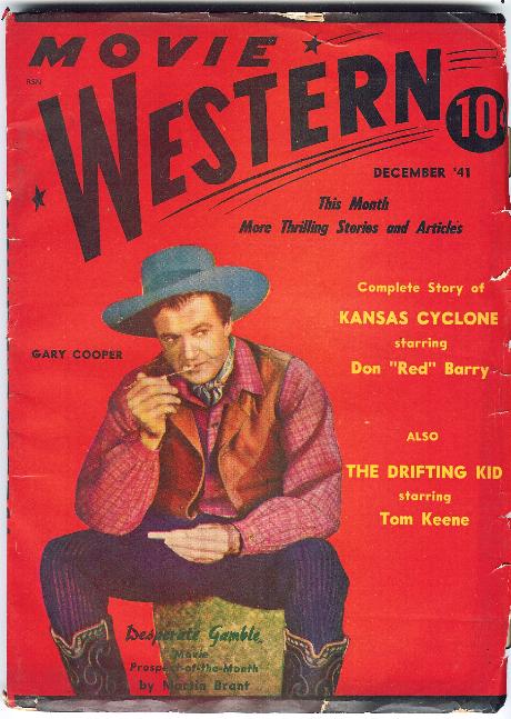 MOVIE WESTERN magazine cover Issue 3  Vol 1 # 3 December 1941