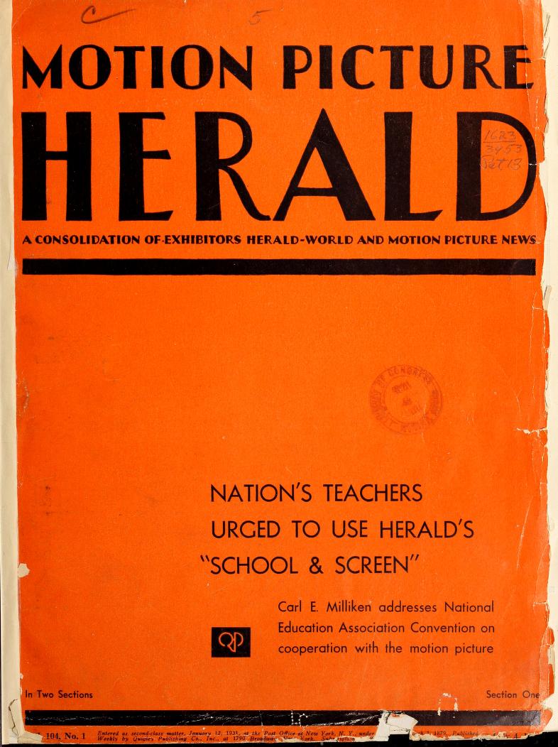 MOTION PICTURE HERALD magazine cover 4 July 1931
