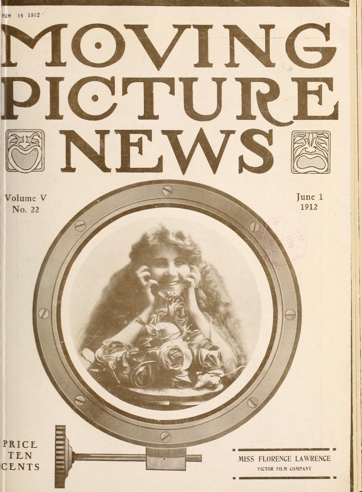 MOTION PICTURE NEWS magazine side cover 1 June 1912