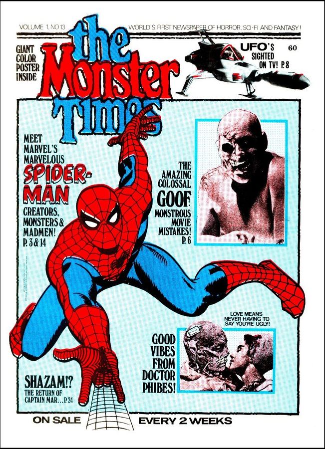 MONSTER TIMES magazine cover Issue 13  1972