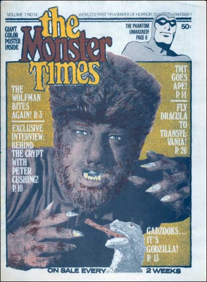 MONSTER TIMES magazine cover Issue 14  1972
