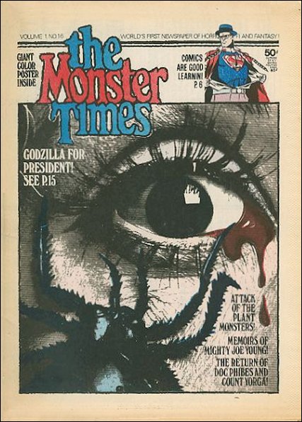 MONSTER TIMES magazine cover Issue 16  1972