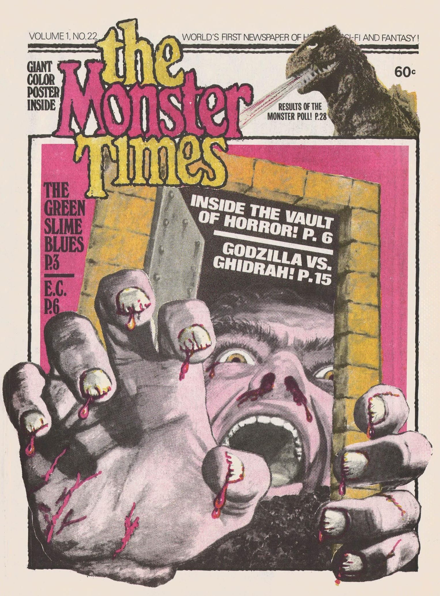 MONSTER TIMES magazine cover Issue 22  1973