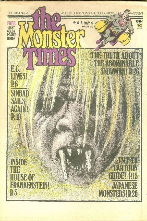 MONSTER TIMES magazine cover Issue 29  1973