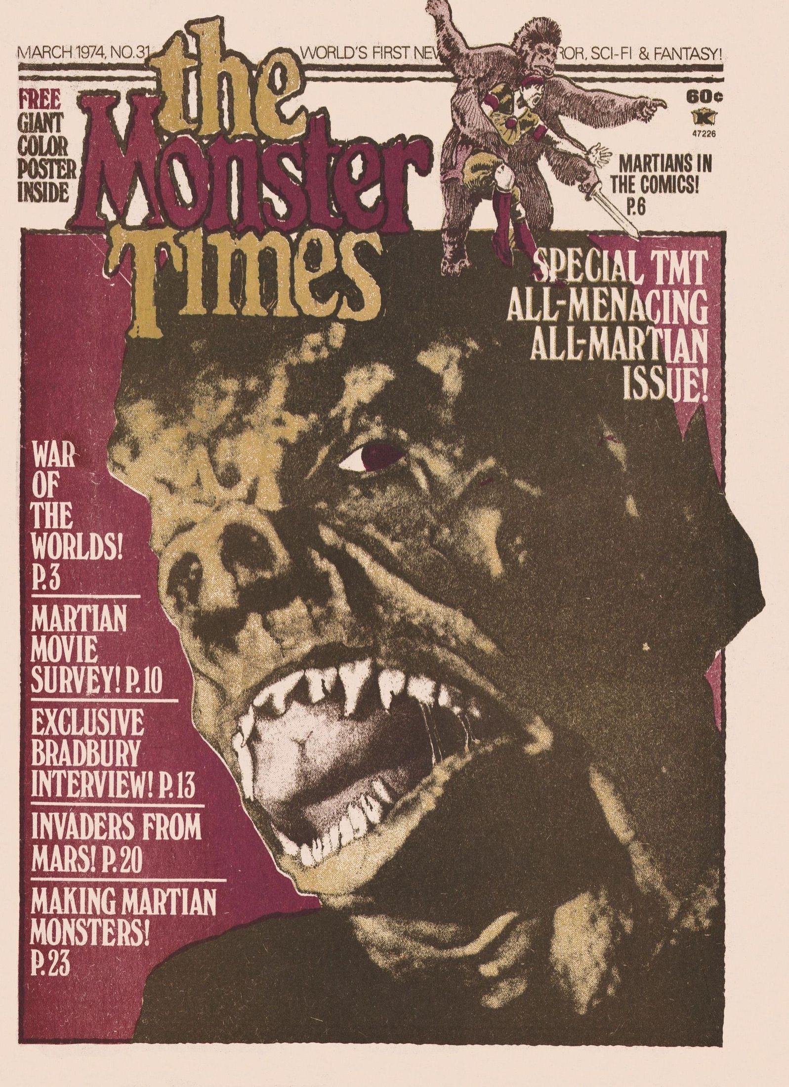 MONSTER TIMES magazine cover Issue 31  1974