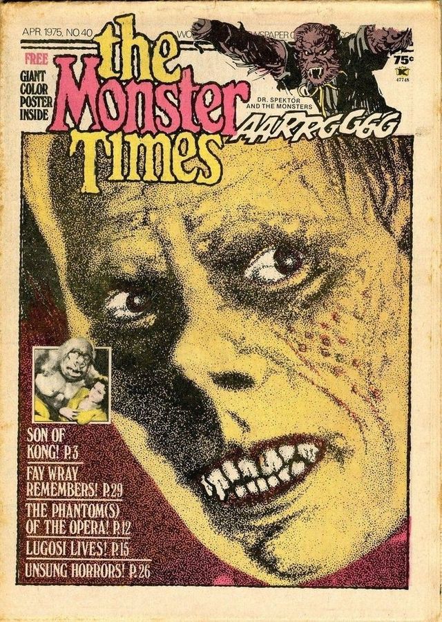 MONSTER TIMES magazine cover Issue 40  1975