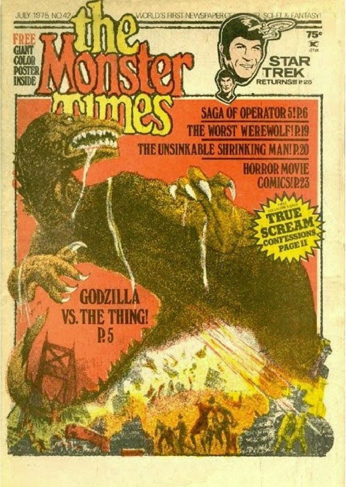 MONSTER TIMES magazine cover Issue 42  1975