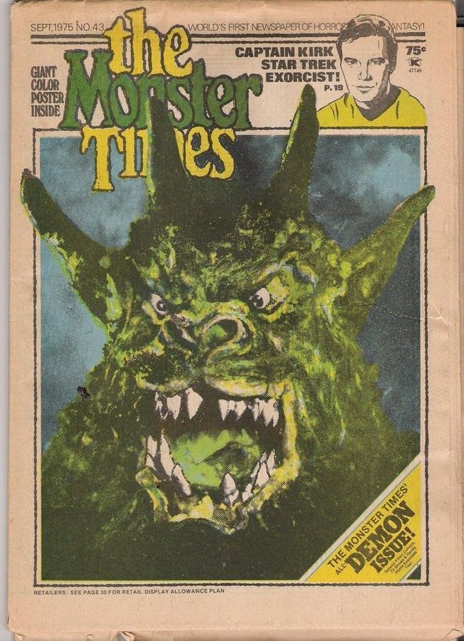 MONSTER TIMES magazine cover Issue 43  1975