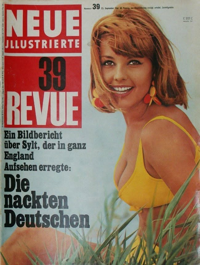 NEUE REVUE magazine side cover Issue 39 25 September 1966