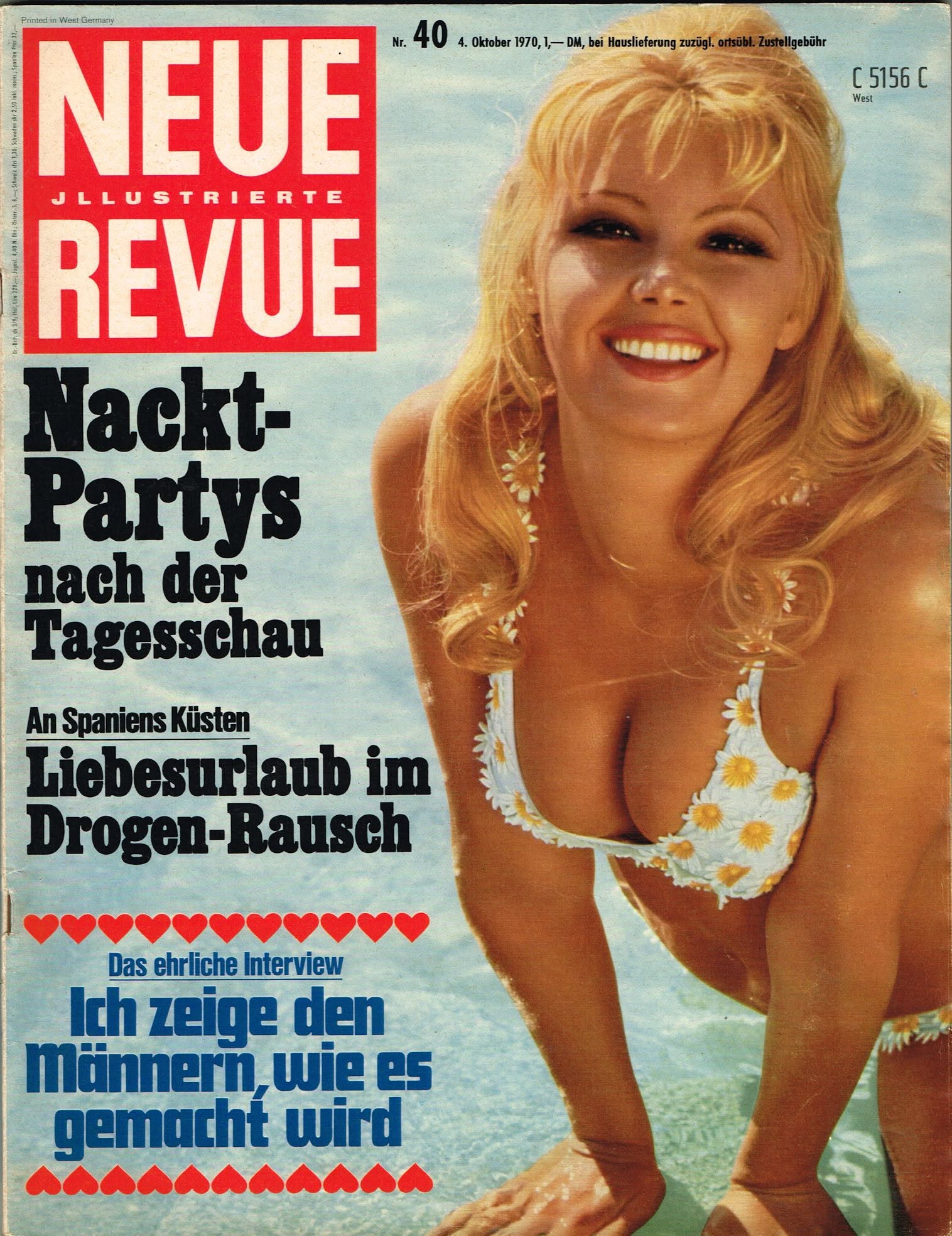 NEUE REVUE magazine side cover Issue 40   1970