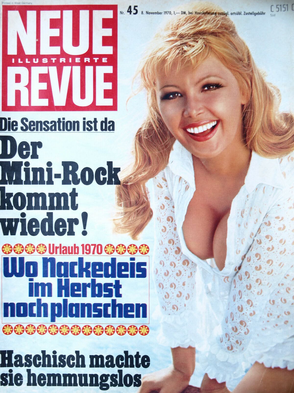 NEUE REVUE magazine side cover Issue 45   1970