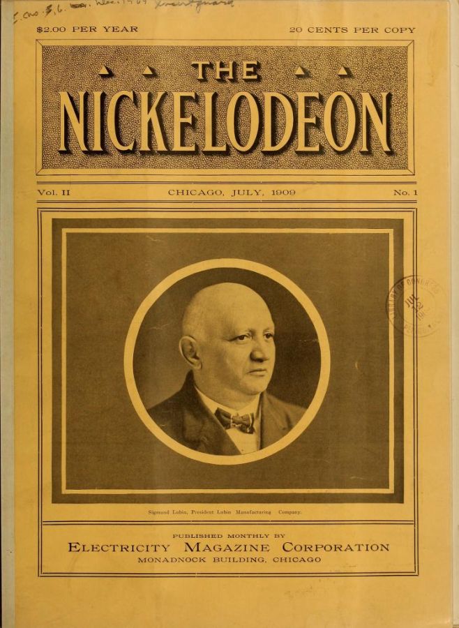 NICKELODEON magazine cover  Vol 2 # 1 July 1909
