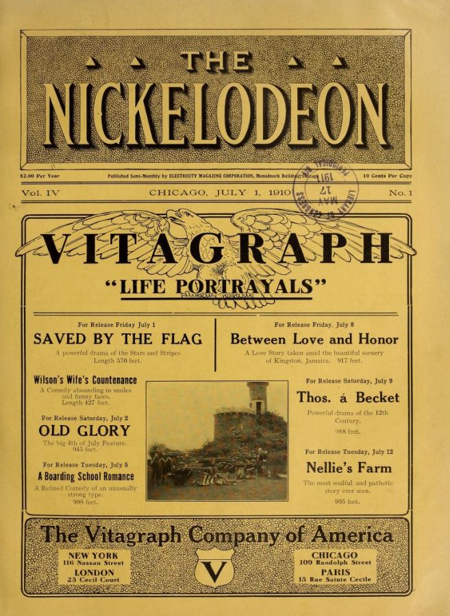 NICKELODEON magazine cover  First Bi-Monthly  1 July 1910