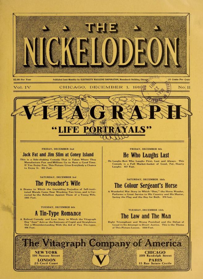 NICKELODEON magazine cover  Vol 4 # 11 1 December 1910