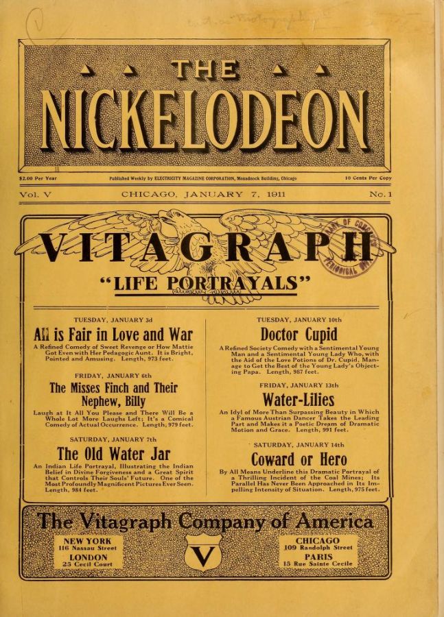 NICKELODEON magazine cover  First weekly 7 January 1911