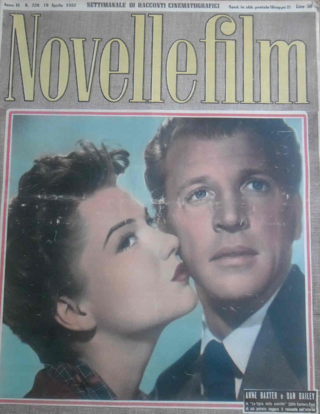 NOVELLE FILM magazine side cover Issue 226 19 April 1952