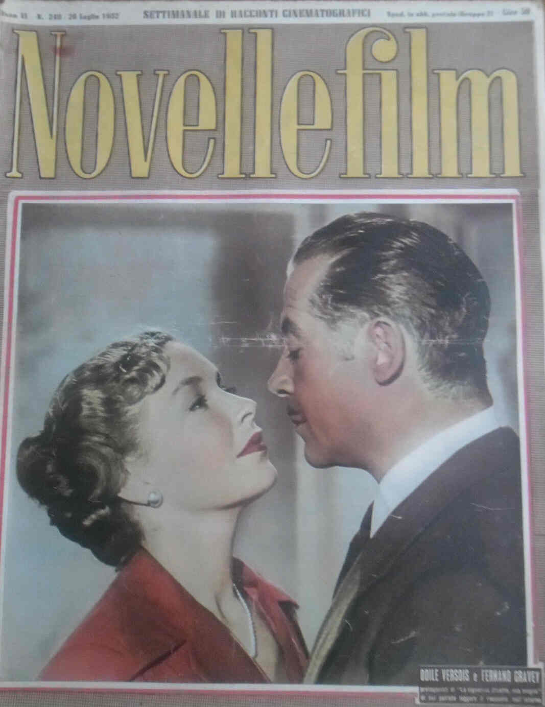 NOVELLE FILM magazine side cover Issue 240 26 July 1952
