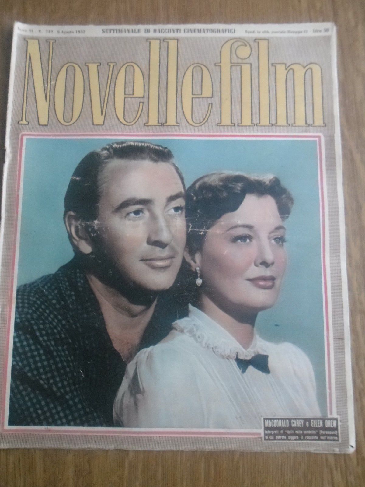 NOVELLE FILM magazine side cover Issue 242 9 August 1952