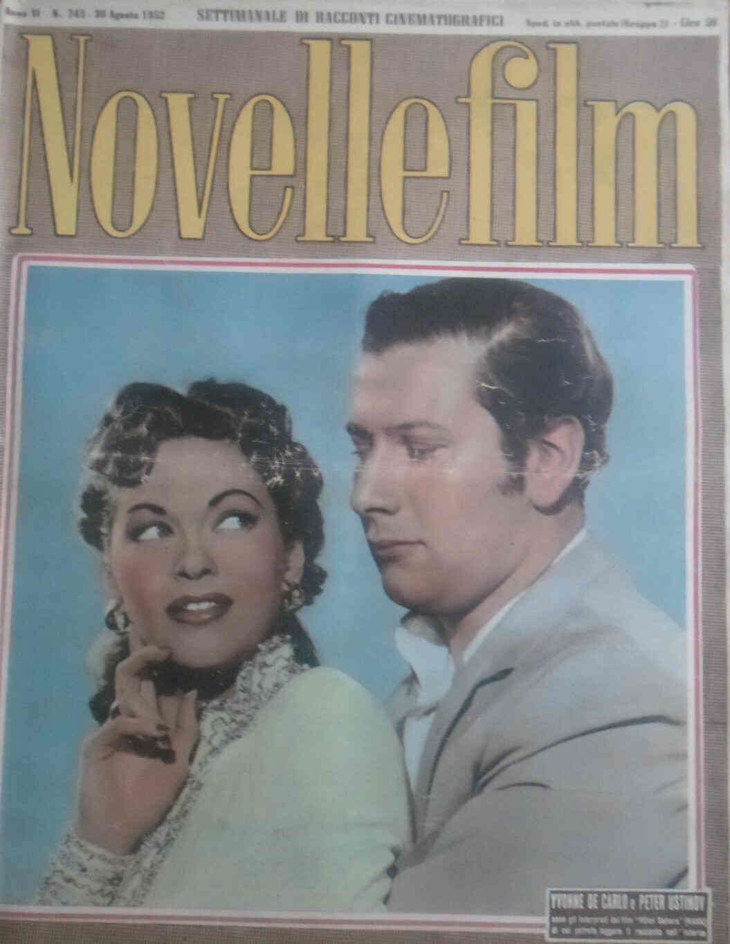 NOVELLE FILM magazine side cover Issue 245 30 August 1952