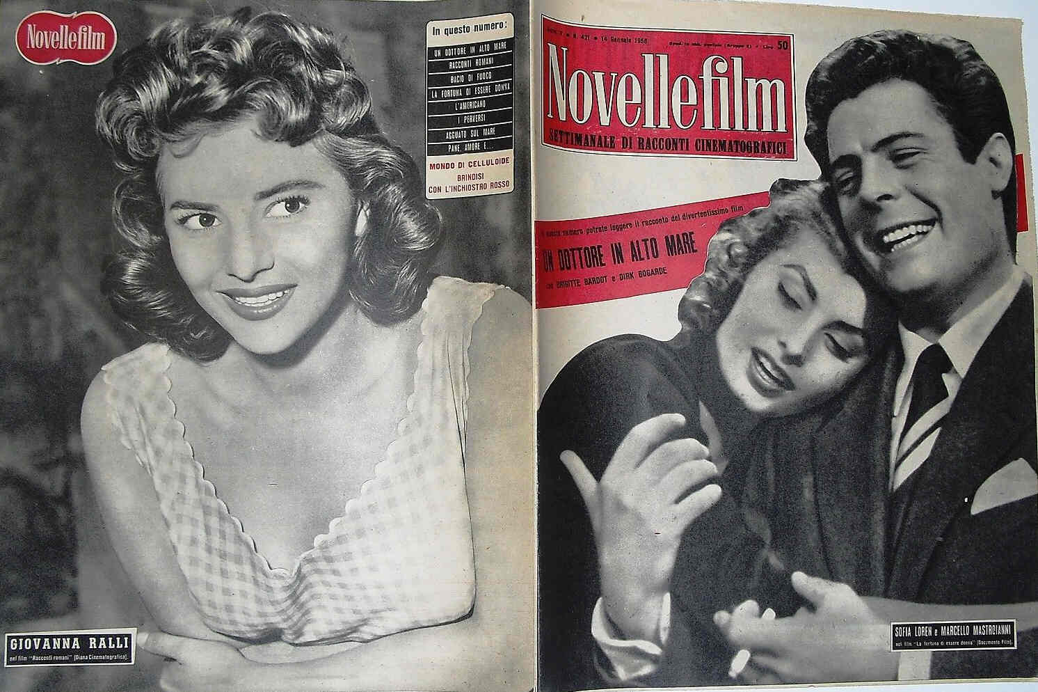 NOVELLE FILM magazine side cover Issue 421 14 January 1956