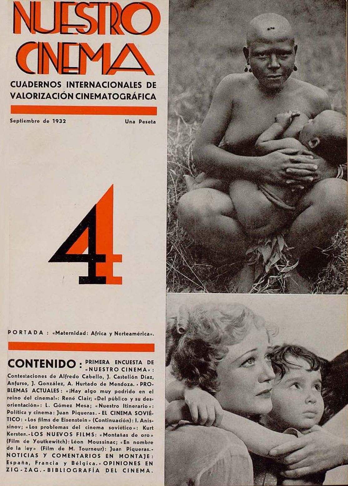 NUESTRO CINEMA magazine side cover Issue 4 September 1932