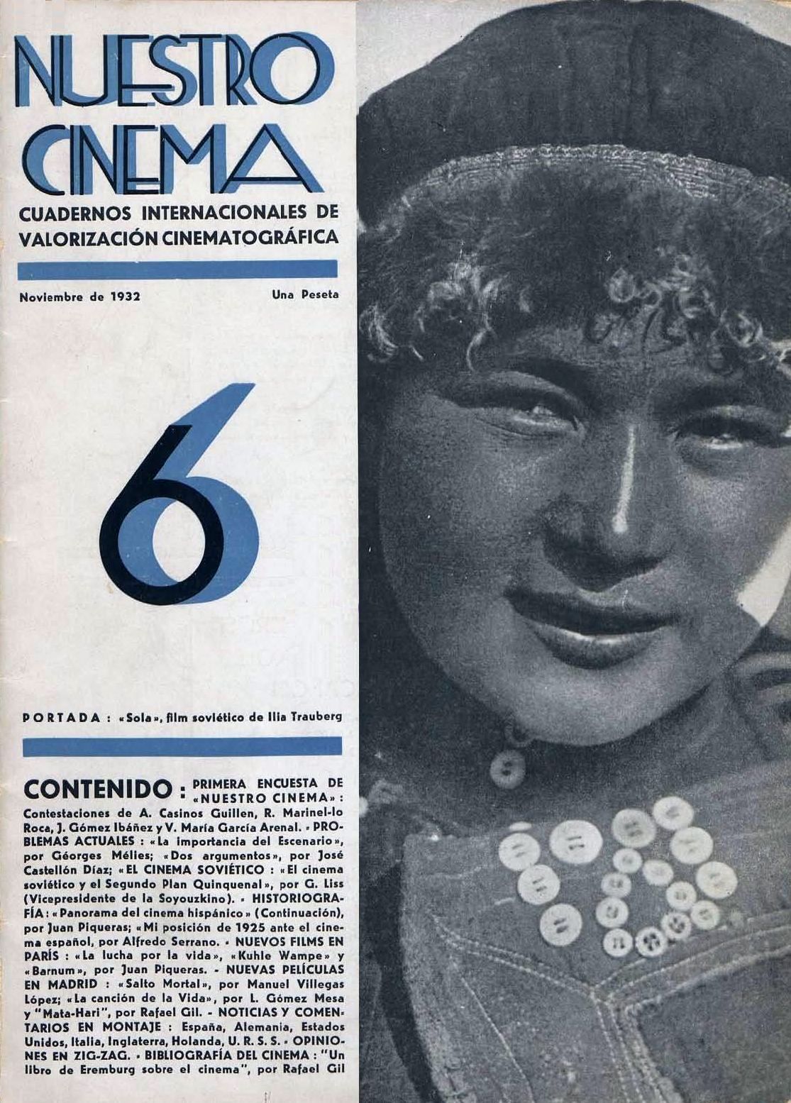 NUESTRO CINEMA magazine cover Issue 6 November 1932