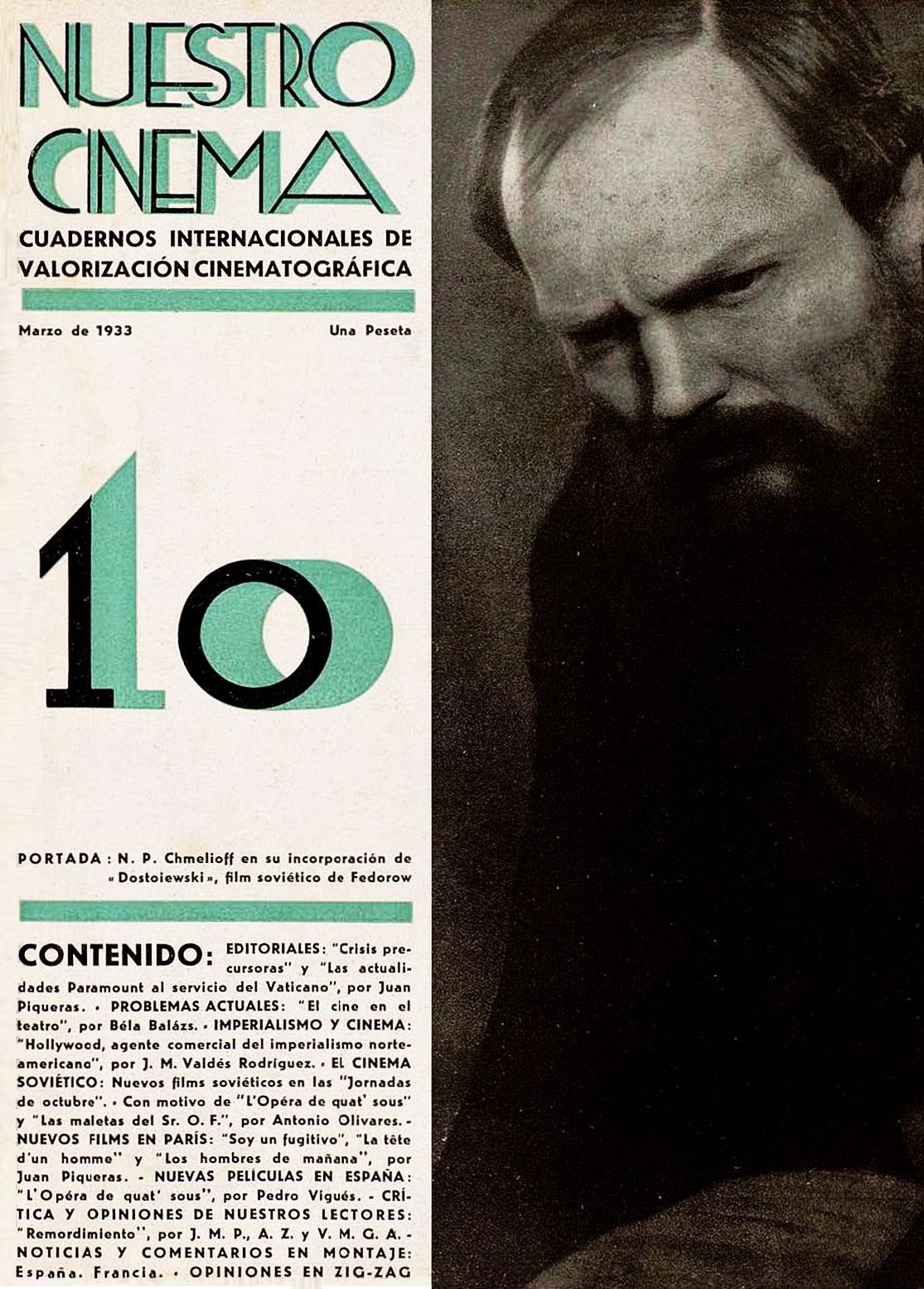 NUESTRO CINEMA magazine cover Issue 10  1933