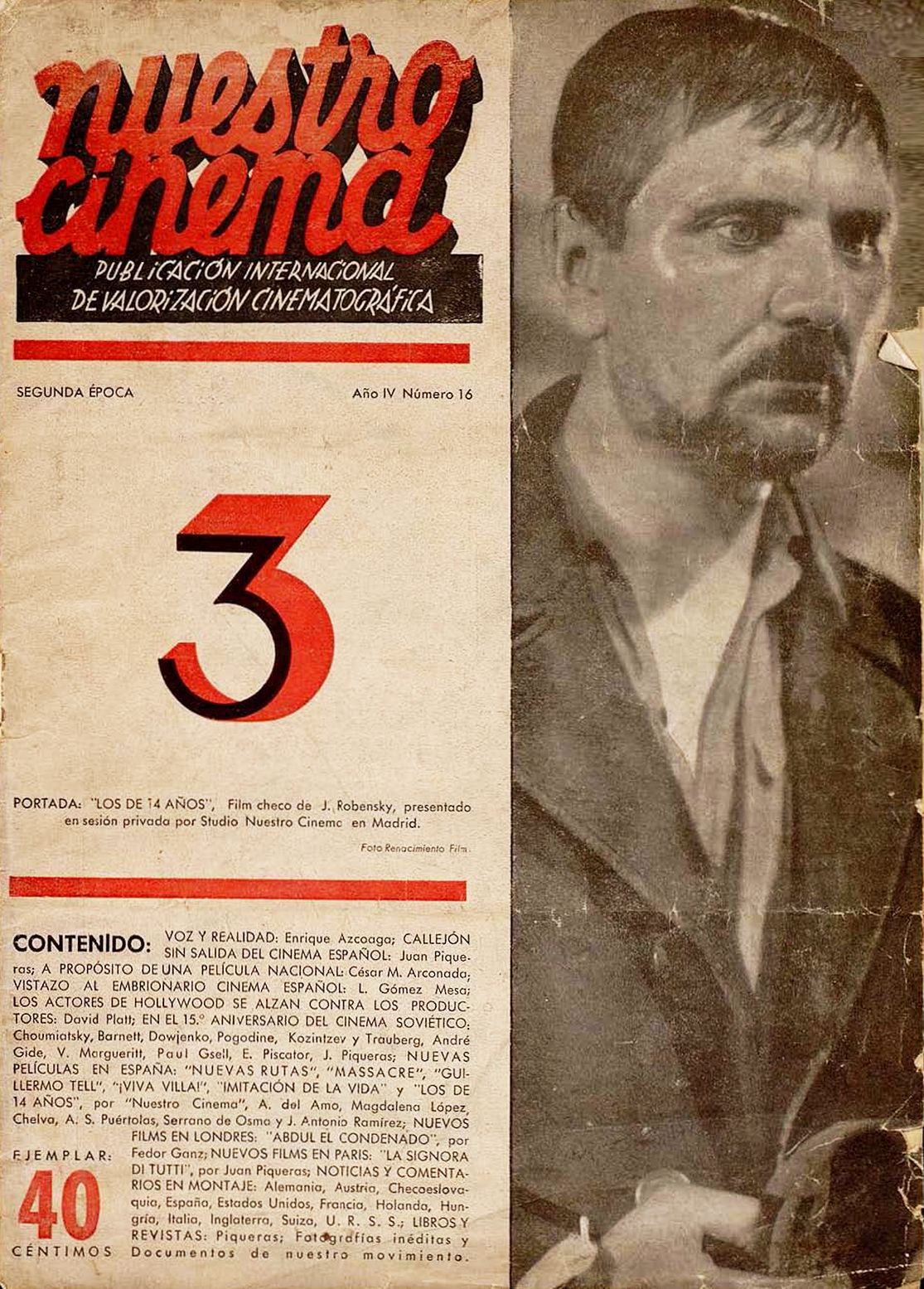 NUESTRO CINEMA magazine cover Issue 16 March/April 1935