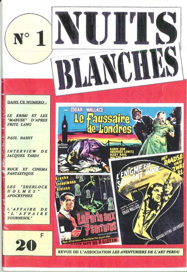 NUITS BLANCHES magazine cover Issue 1 1st Quarter 1994