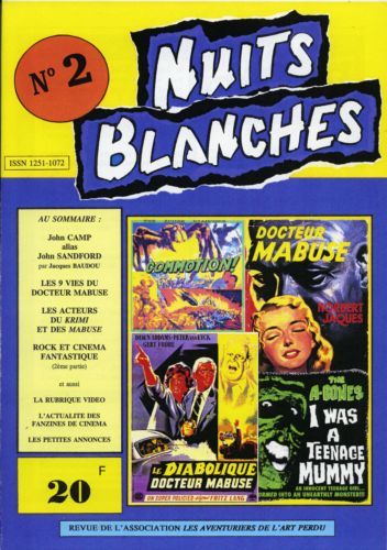 NUITS BLANCHES magazine cover Issue 2 3rd Quarter 1994