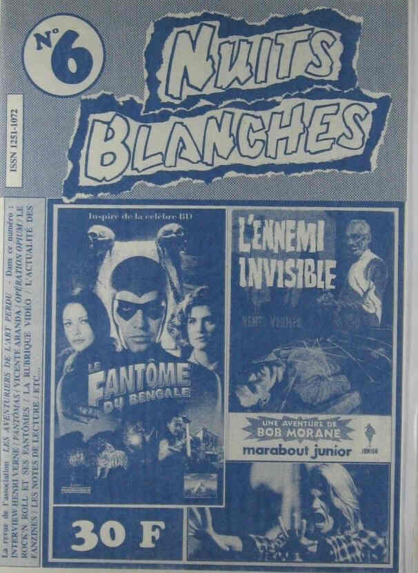 NUITS BLANCHES magazine cover Issue 6 1st Quarter 1998
