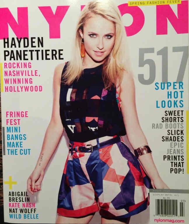 NYLON magazine side cover  March 2013