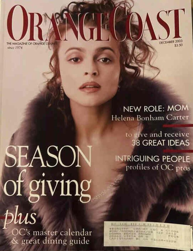 ORANGE COAST magazine side cover  December 2003