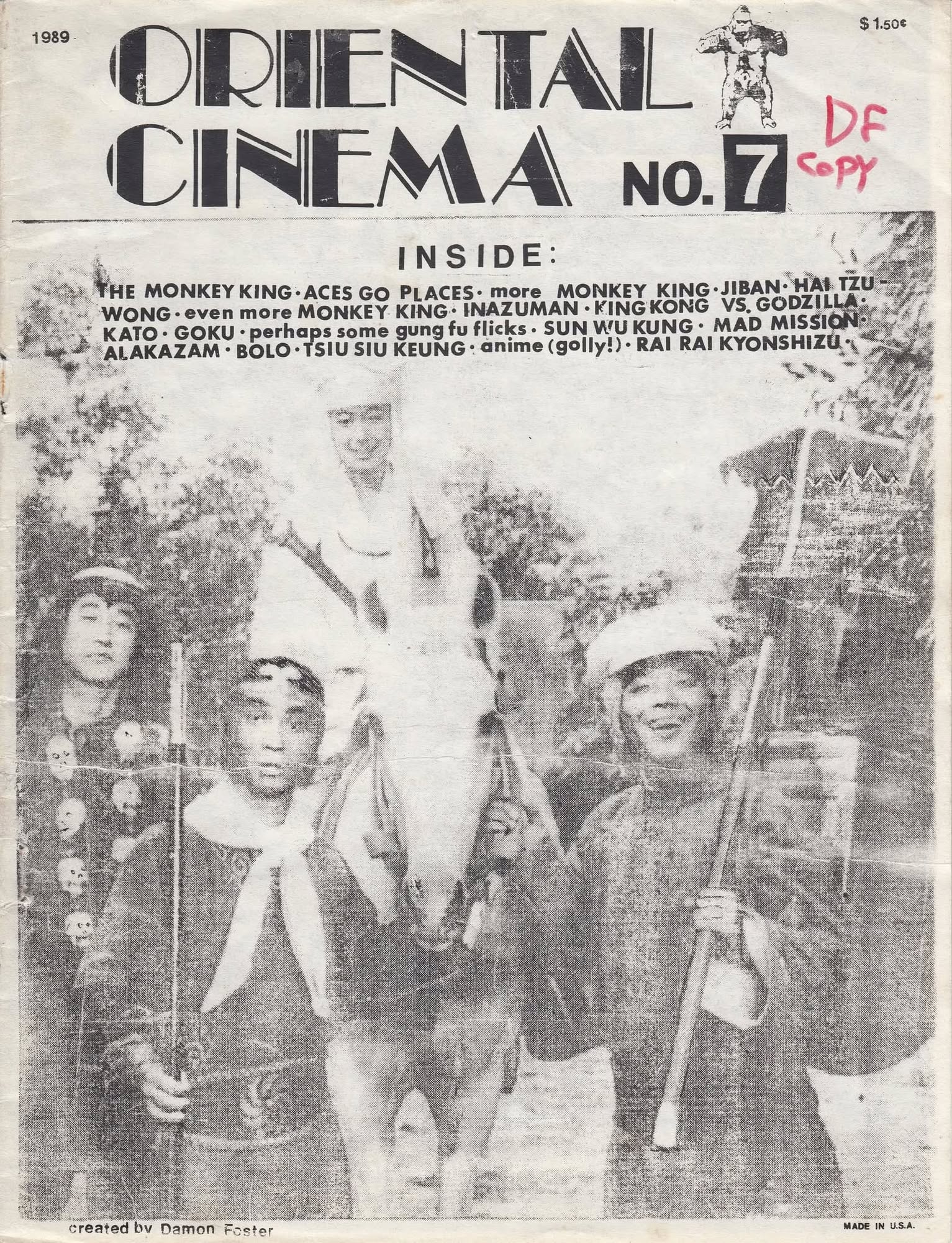 ORIENTAL CINEMA magazine cover Issue 7   1989