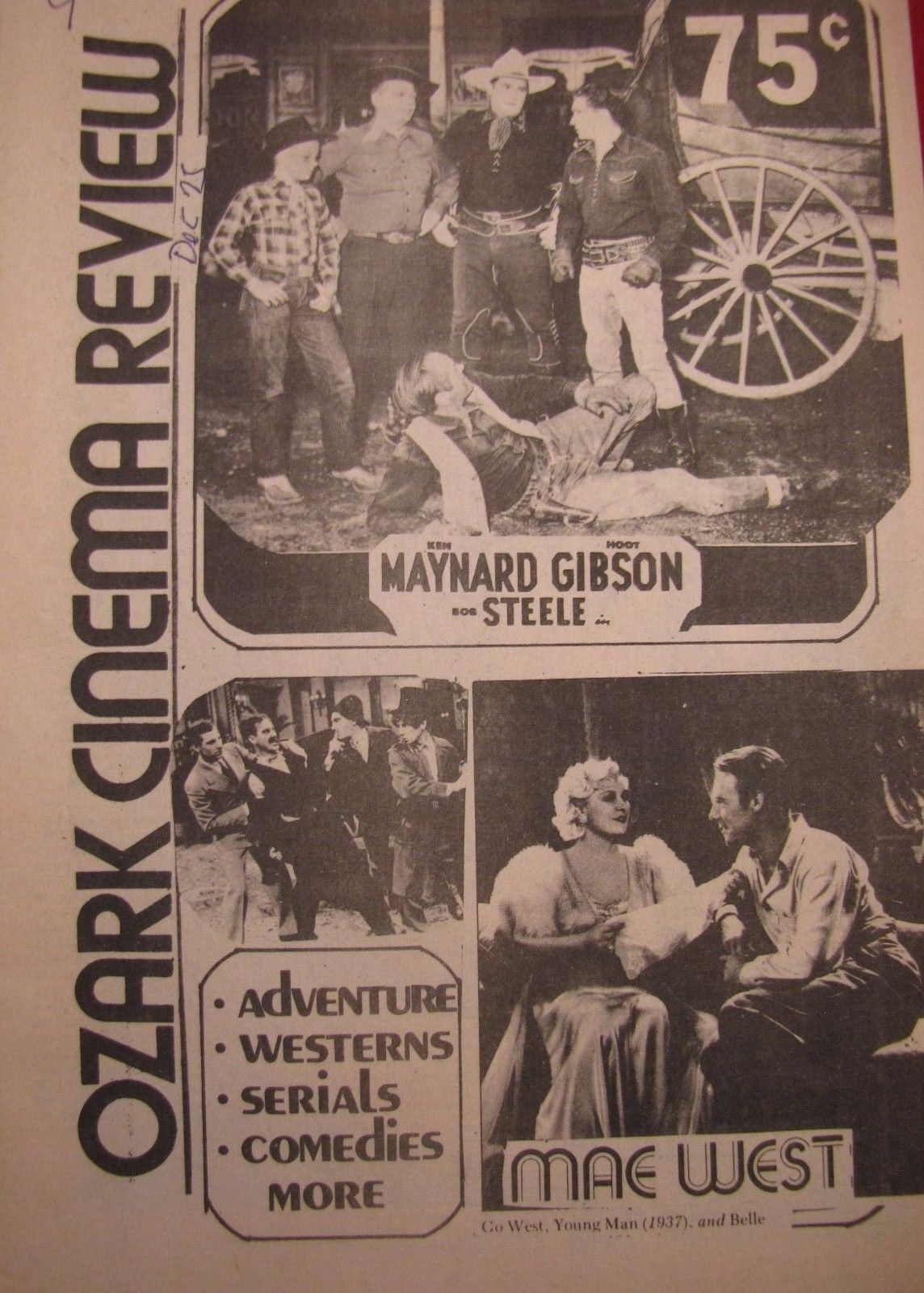 OZARK CINEMA REVIEW magazine side cover Issue 9 December 1975