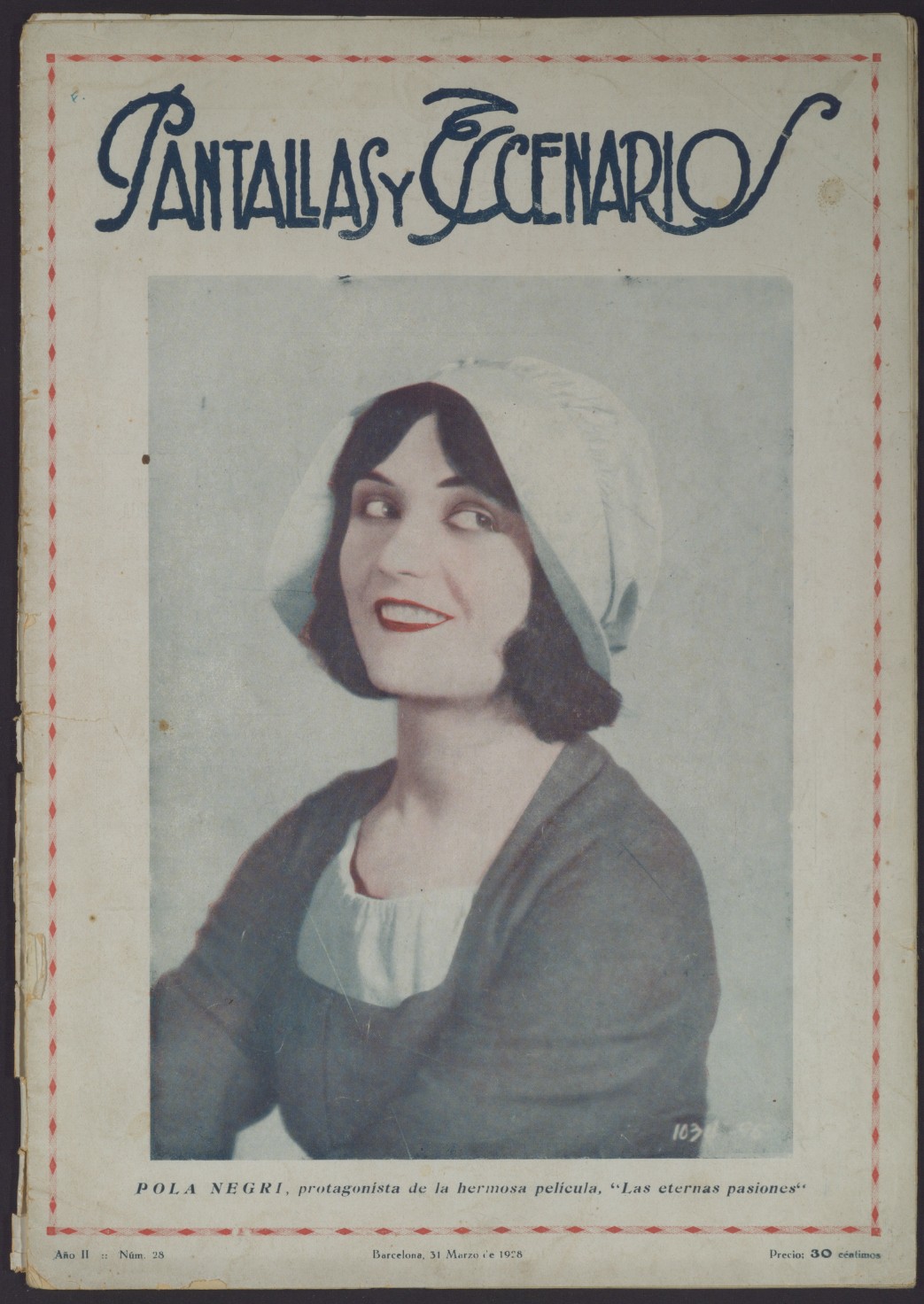 PANTALLAS Y ESCANARIOS (20s) magazine side cover Issue 28 31 March 1928