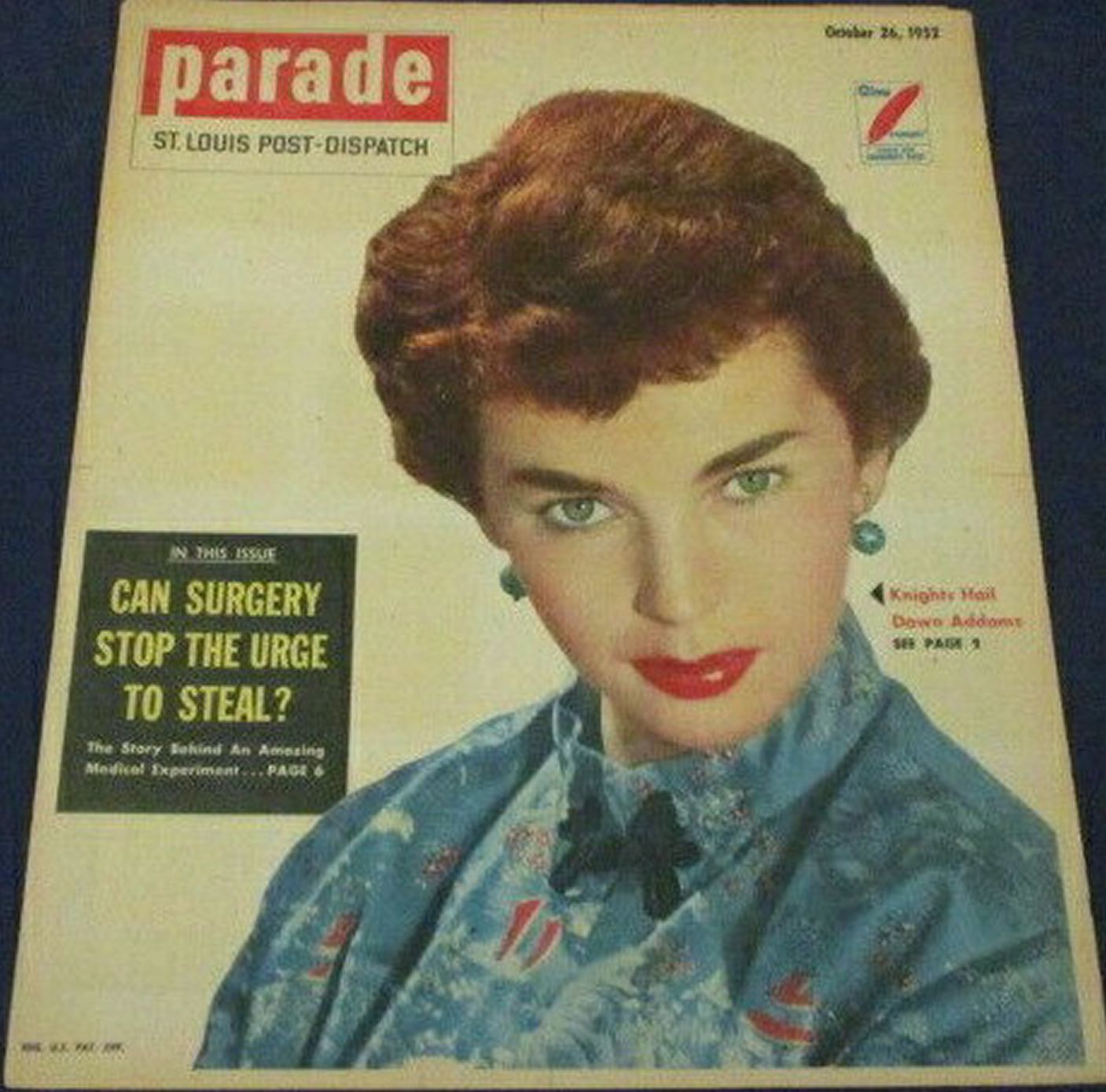 PARADE (USA) magazine side cover 26 October 1952